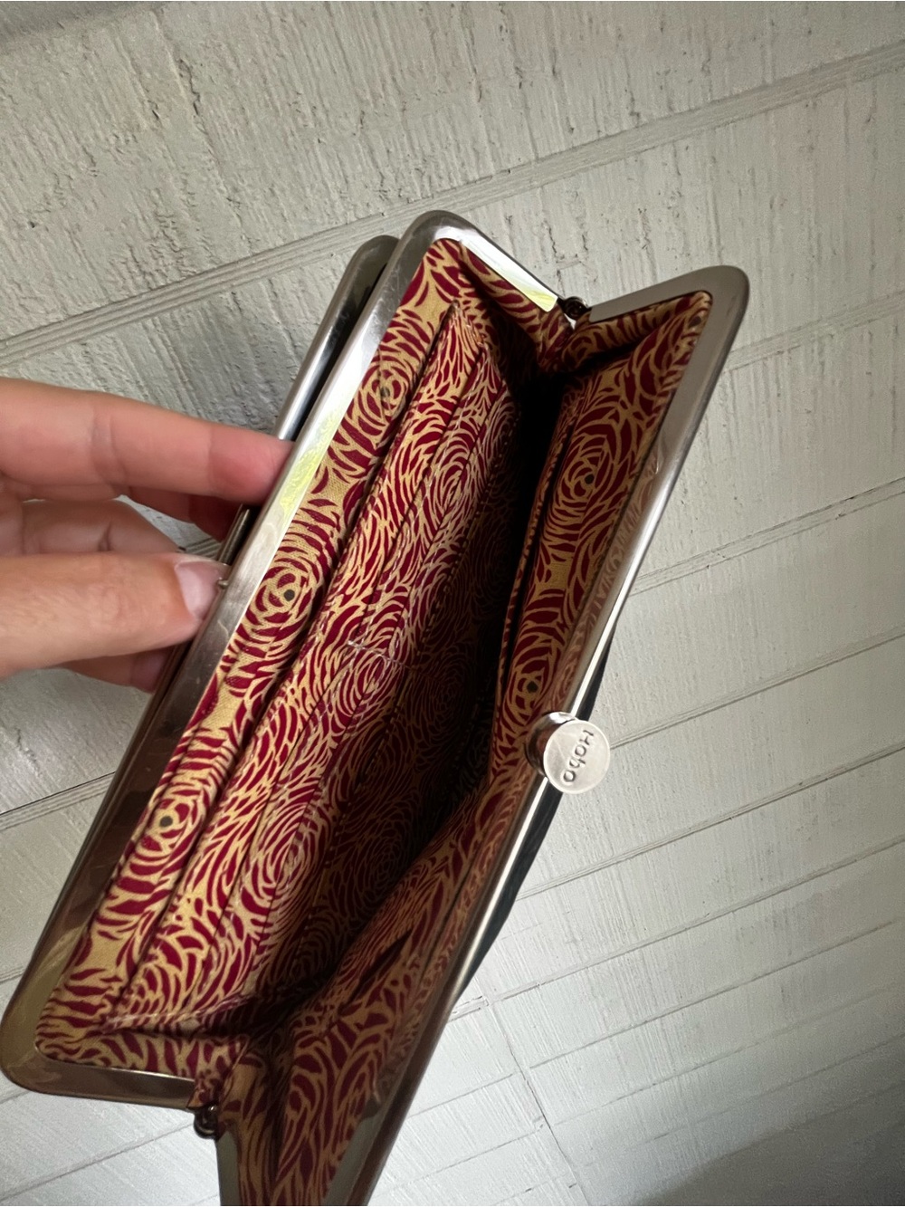 HOBO Black Clutch with Painted Blue & Gold Evil Eye Motif - Picture 7 of 9